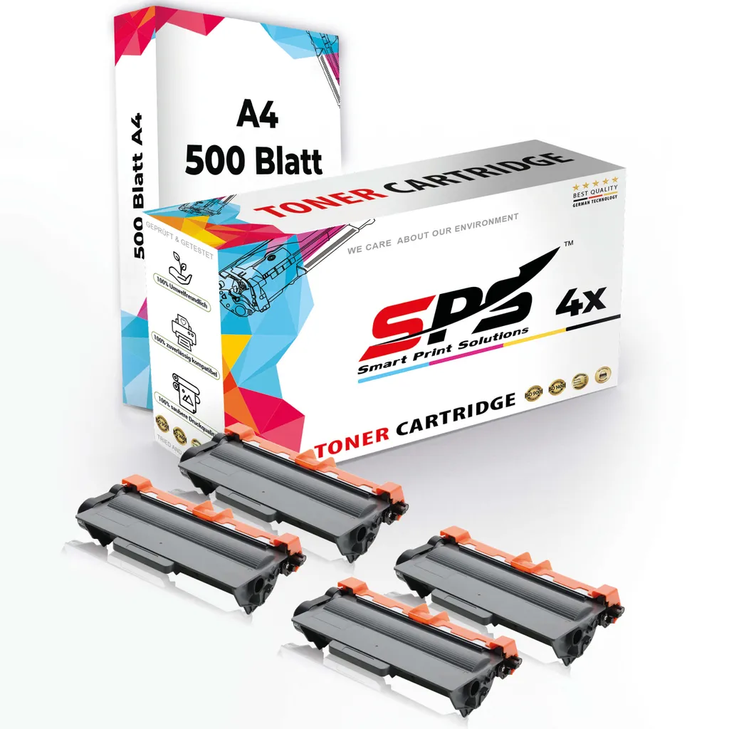 Druckerpapier A4 + 4x Multipack Set Kompatibel für Brother MFC-8810 DW (TN-3380) Toner-Kartusche Schwarz XL 8000 Seiten